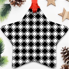 Square Diagonal Pattern Seamless Star Ornament (Two Sides)