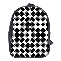 Square Diagonal Pattern Seamless School Bag (Large)