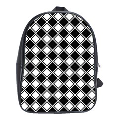 Square Diagonal Pattern Seamless School Bag (XL)