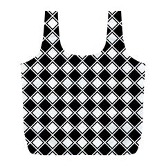 Square Diagonal Pattern Seamless Full Print Recycle Bag (L)