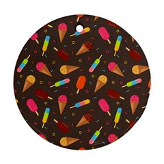 Ice Cream Pattern Seamless Ornament (Round)