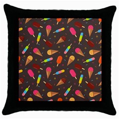 Ice Cream Pattern Seamless Throw Pillow Case (Black)