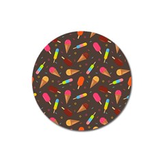 Ice Cream Pattern Seamless Magnet 3  (round) by Simbadda