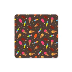 Ice Cream Pattern Seamless Square Magnet by Simbadda