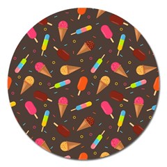 Ice Cream Pattern Seamless Magnet 5  (round) by Simbadda