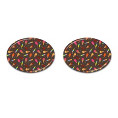 Ice Cream Pattern Seamless Cufflinks (Oval)