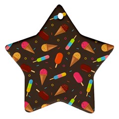 Ice Cream Pattern Seamless Star Ornament (Two Sides)