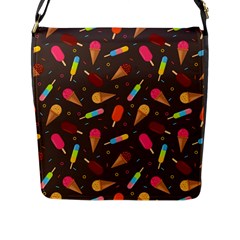 Ice Cream Pattern Seamless Flap Closure Messenger Bag (L)