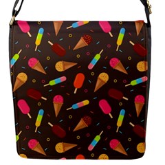 Ice Cream Pattern Seamless Flap Closure Messenger Bag (S)