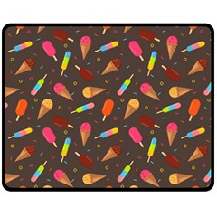 Ice Cream Pattern Seamless Double Sided Fleece Blanket (medium)  by Simbadda