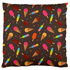 Ice Cream Pattern Seamless Standard Flano Cushion Case (One Side)