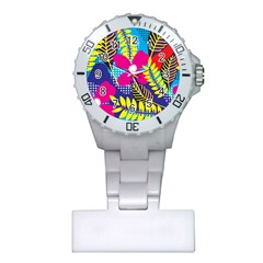 Design Decoration Decor Floral Pattern Plastic Nurses Watch by Simbadda