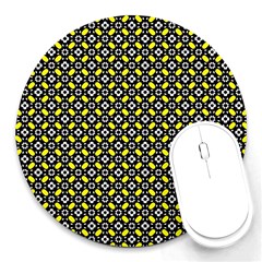 Flower Pattern Pattern Texture Round Mousepads by Simbadda