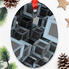 Cube Fantasy Square Shape Ornament (oval) by Simbadda