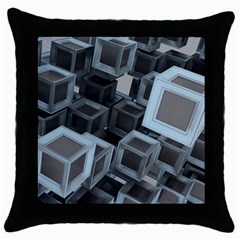 Cube Fantasy Square Shape Throw Pillow Case (black) by Simbadda