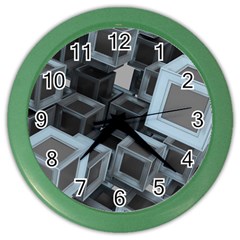 Cube Fantasy Square Shape Color Wall Clock by Simbadda