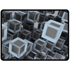 Cube Fantasy Square Shape Fleece Blanket (large)  by Simbadda