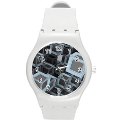 Cube Fantasy Square Shape Round Plastic Sport Watch (m) by Simbadda