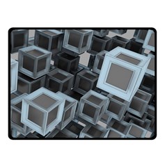 Cube Fantasy Square Shape Double Sided Fleece Blanket (small)  by Simbadda