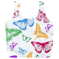 Butterfly Butterflies Vintage Full Print Recycle Bag (xl) by Simbadda