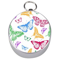 Butterfly Butterflies Vintage Silver Compasses