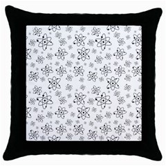 Atom Chemistry Science Physics Throw Pillow Case (black) by Simbadda