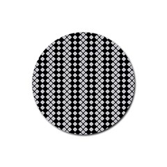 Black And White Texture Rubber Coaster (round)  by Simbadda