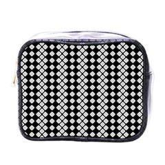 Black And White Texture Mini Toiletries Bag (one Side) by Simbadda