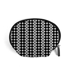 Black And White Texture Accessory Pouch (small) by Simbadda