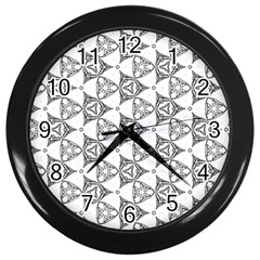 Black And White Pattern Wall Clock (black) by Simbadda