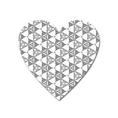 Black And White Pattern Heart Magnet by Simbadda