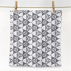 Black And White Pattern Face Towel by Simbadda