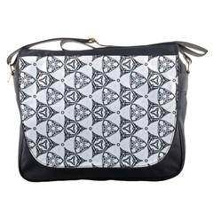 Black And White Pattern Messenger Bag by Simbadda