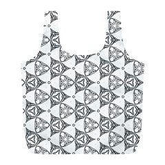 Black And White Pattern Full Print Recycle Bag (l) by Simbadda