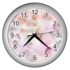 Watercolor Seamless Texture Wall Clock (Silver)