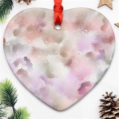 Watercolor Seamless Texture Heart Ornament (Two Sides)