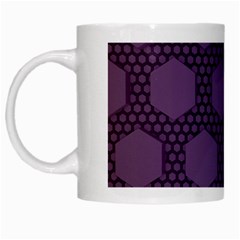 Hexagon Grid Geometric Hexagonal White Mugs by Simbadda