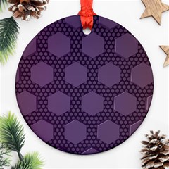 Hexagon Grid Geometric Hexagonal Round Ornament (two Sides) by Simbadda