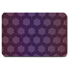 Hexagon Grid Geometric Hexagonal Large Doormat  by Simbadda