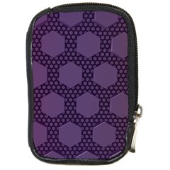 Hexagon Grid Geometric Hexagonal Compact Camera Leather Case by Simbadda