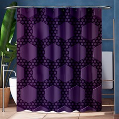 Hexagon Grid Geometric Hexagonal Shower Curtain 60  X 72  (medium)  by Simbadda