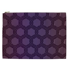 Hexagon Grid Geometric Hexagonal Cosmetic Bag (xxl)