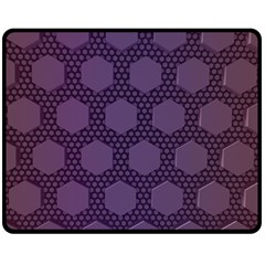 Hexagon Grid Geometric Hexagonal Double Sided Fleece Blanket (medium)  by Simbadda