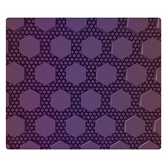 Hexagon Grid Geometric Hexagonal Double Sided Flano Blanket (small)  by Simbadda