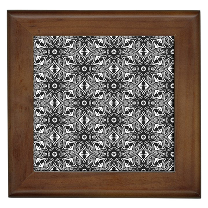 Black And White Pattern Framed Tiles