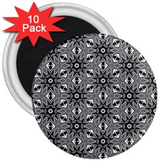 Black And White Pattern 3  Magnets (10 Pack)  by Simbadda