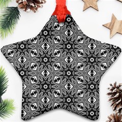 Black And White Pattern Star Ornament (two Sides) by Simbadda