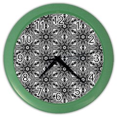 Black And White Pattern Color Wall Clock by Simbadda