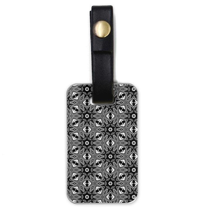 Black And White Pattern Luggage Tags (One Side) 