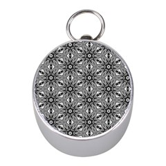 Black And White Pattern Mini Silver Compasses by Simbadda